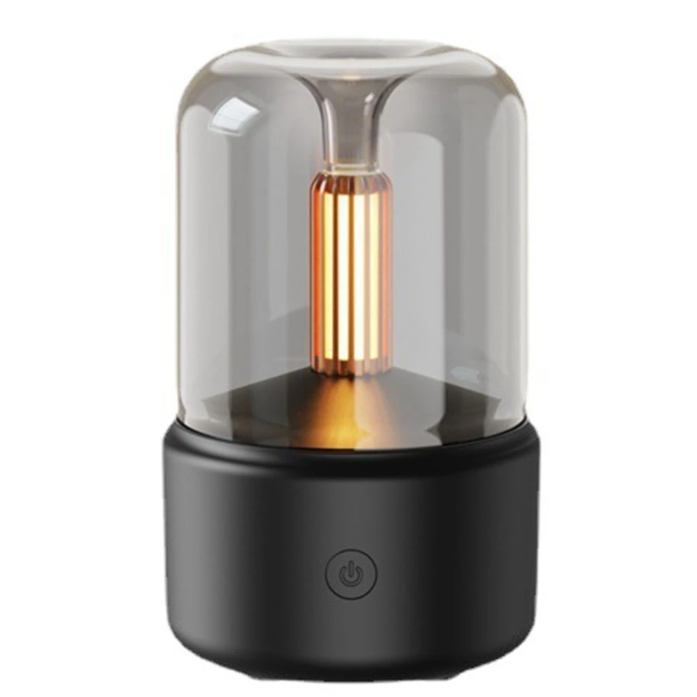 120ML de la Vela de la Lámpara de Difusor de Aire Humidificador Eléctrico Aromaterapia USB de Escritorio de Decoración Luz de Noche Negro Imagen 0
