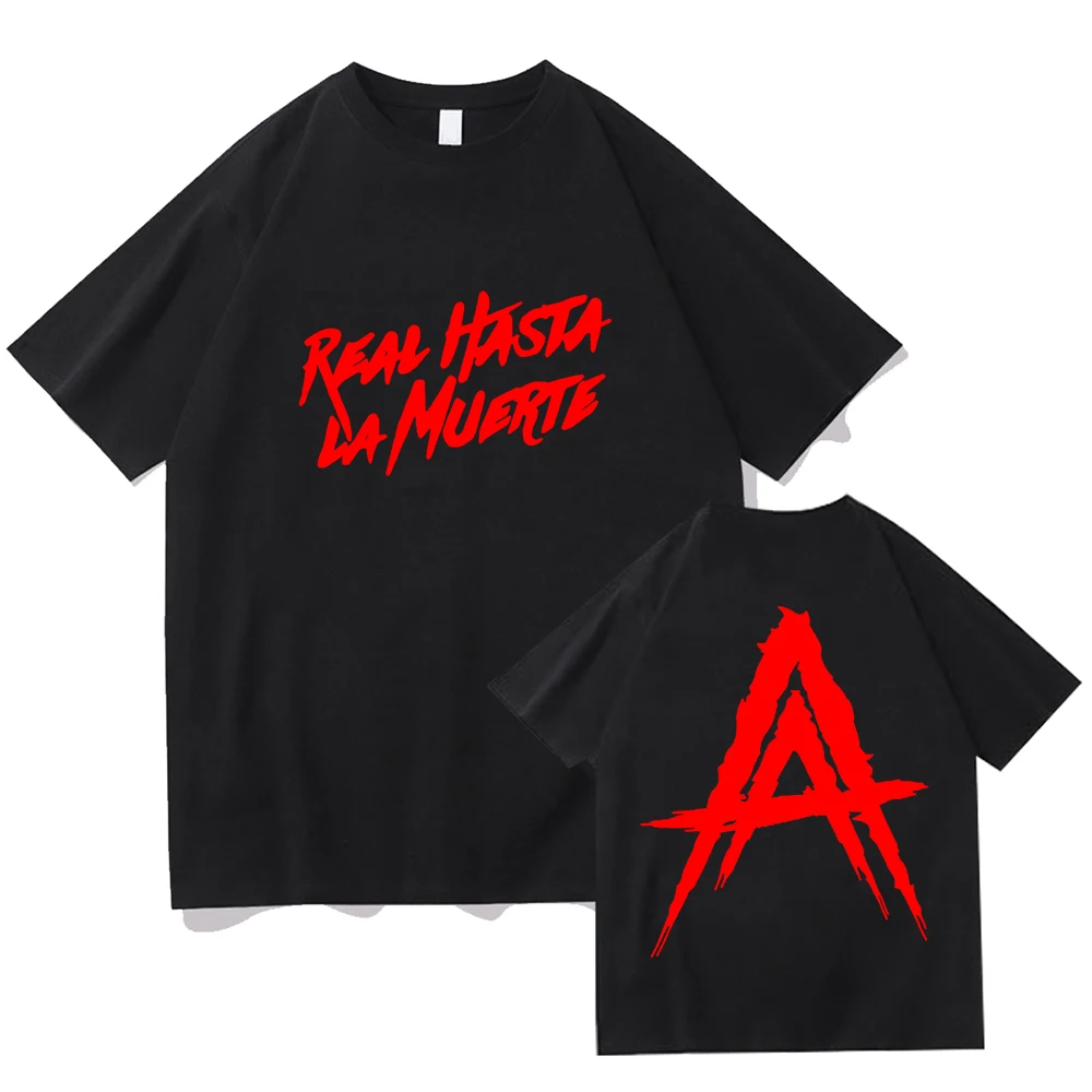 2023 Hip Hop de la Calle Anuel AA Real Hasta La Muerte Gráfico de Camisetas Para los Hombres/las Mujeres de los Hombres de Moda Rapero T-shirts de Algodón Suelta Ts Imagen 0