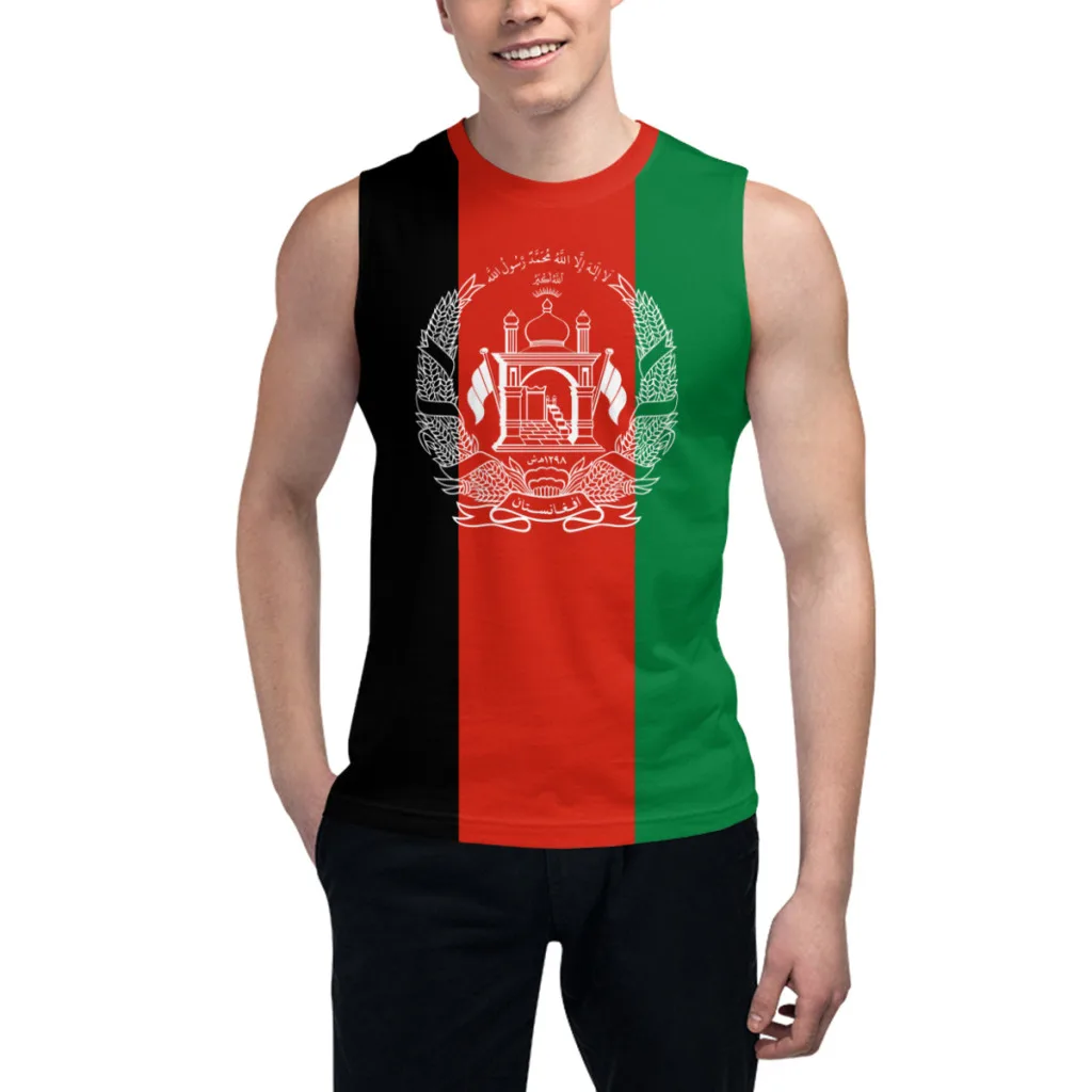 Camiseta sin mangas de Afganistán Bandera 3D para Hombres Camiseta de Niños Gimnasios Tapas del Tanque de la Aptitud de los Corredores de Entrenamiento de Baloncesto Chaleco Imagen 0