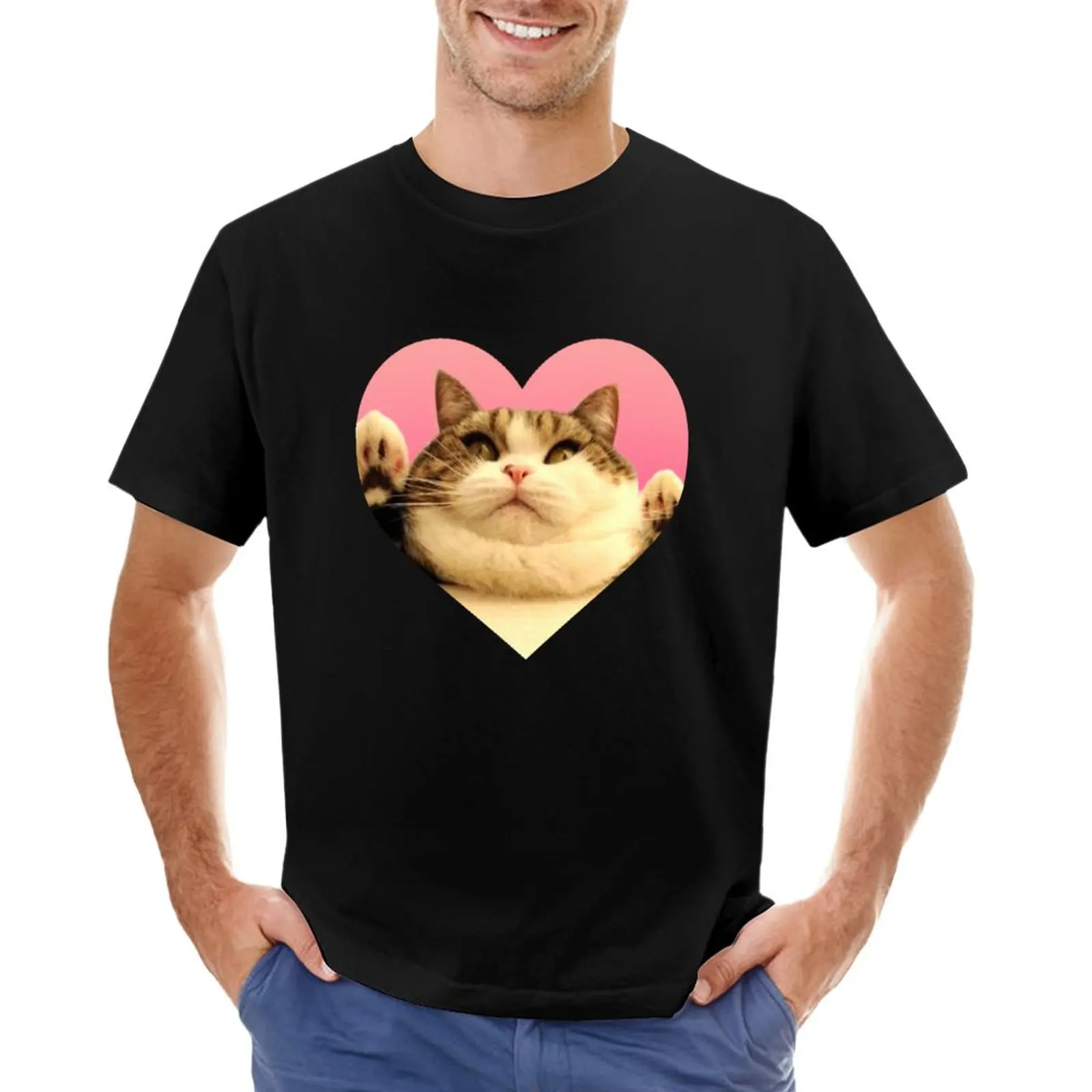 Kitty Pegatinas Gordito Kitty Camiseta camisetas personalizadas diseñar sus propios tops negro camisetas para los hombres Imagen 0