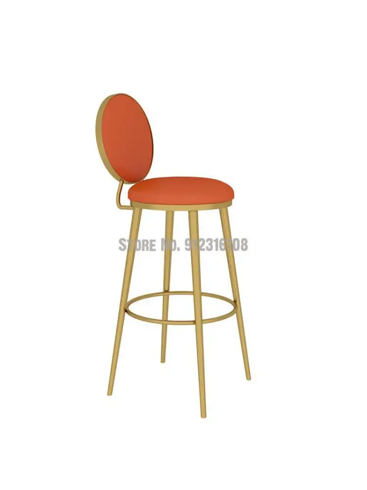 La barra de la silla de Luz Nórdica de lujo ins casa moderna de barra simple vuelta de oro frente cajero alto taburete para los pies Imagen 0