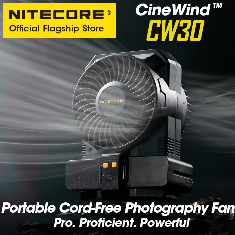 NITECORE CW30 CineWind Mini aficionado a la Fotografía de la Rentabilidad de Cable Libre de Ventilador del Soplador para la Etapa Corto Video de Bodas, Estudio de Cine, Batería Imagen 0