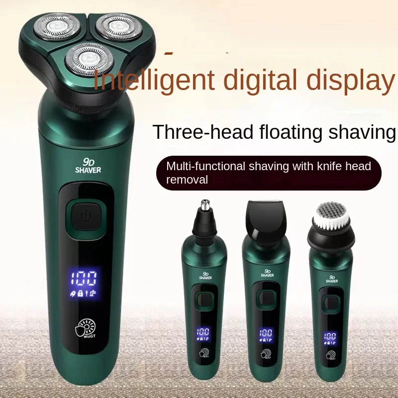 Nuevo negro de la tecnología inteligente, digital, pantalla eléctrica multifuncional de la máquina de afeitar eléctrica de carga completa de lavado de cuerpo de barba cuchillo Imagen 0