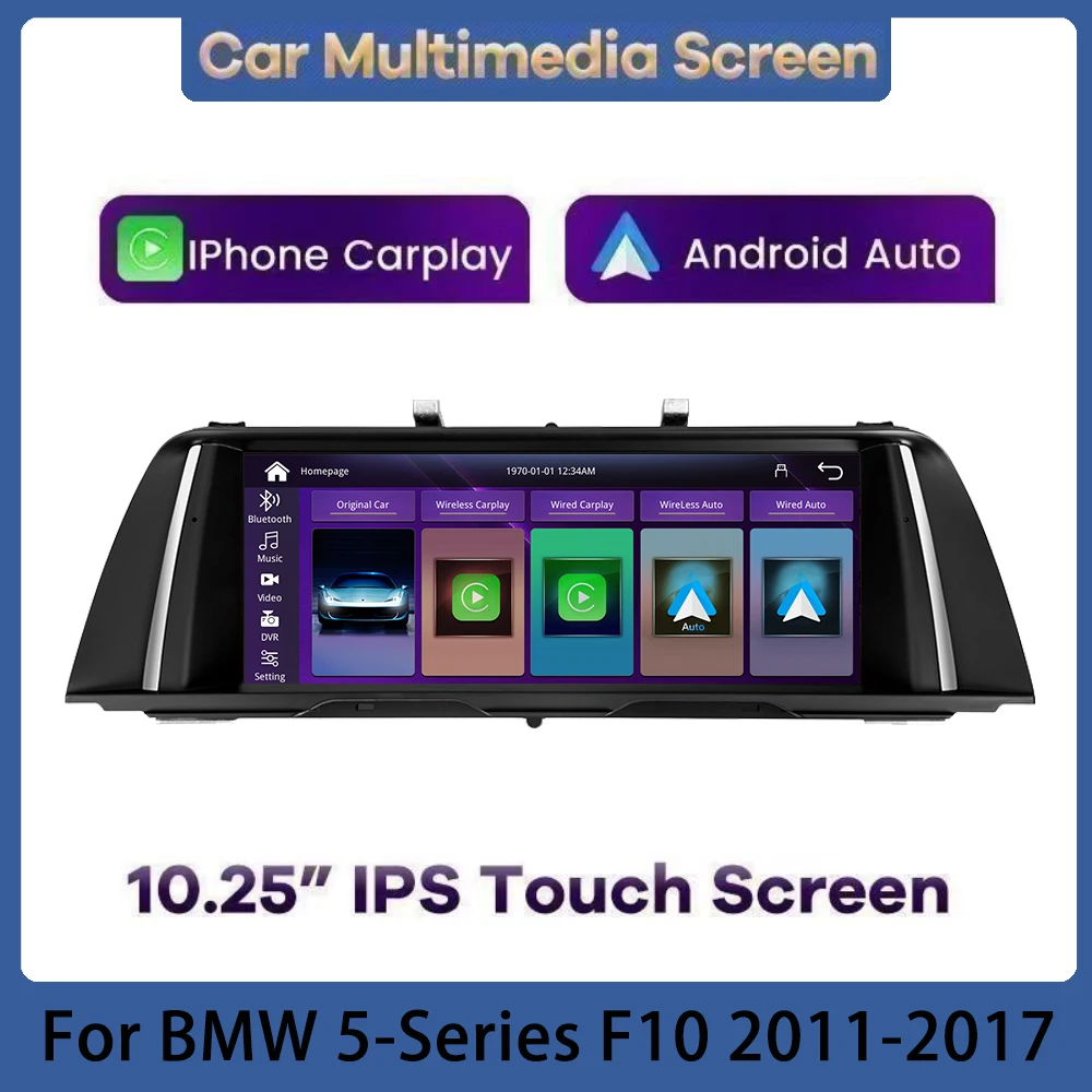 Radio de coche Para BMW Serie 5 F10 Inalámbrica Carplay Android Auto Multimedia del Coche de la Pantalla de GPS de Navegación Estéreo 10.25 2Din Imagen 0