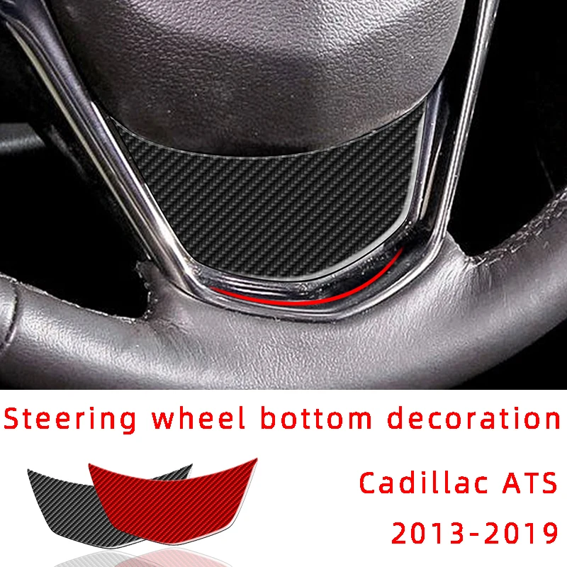 Volante con la parte Inferior de la Decoración de Remiendo de Fibra de Carbono del Coche Pegatinas Para Cadillac ATS 2013-2019 Interior de Accesorios de Auto Partes Recorte Imagen 0