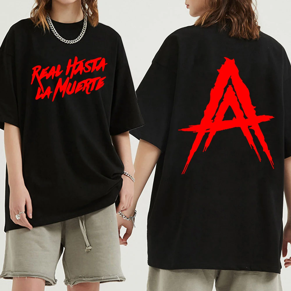 2023 Hip Hop de la Calle Anuel AA Real Hasta La Muerte Gráfico de Camisetas Para los Hombres/las Mujeres de los Hombres de Moda Rapero T-shirts de Algodón Suelta Ts Imagen 1