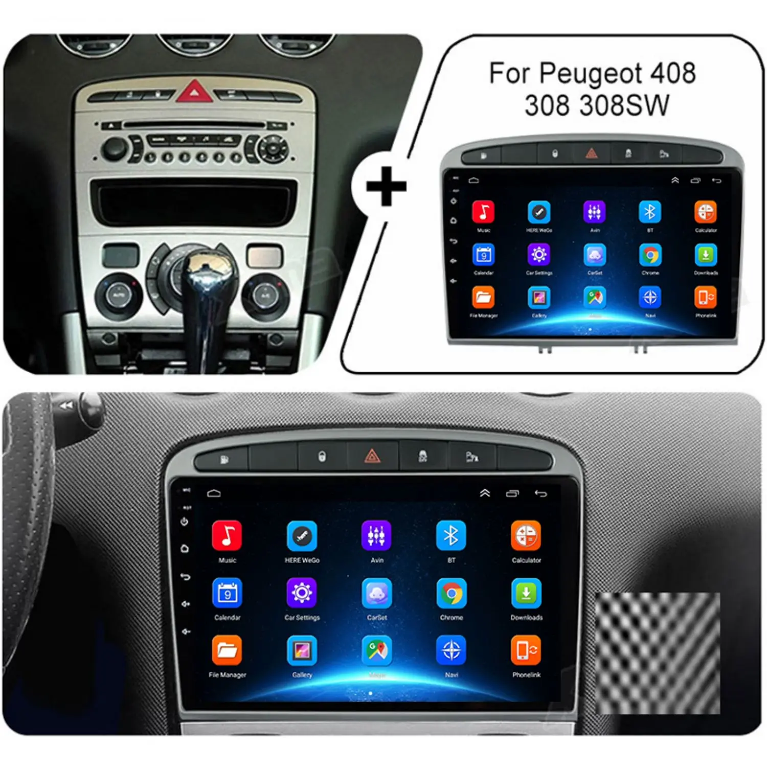 Android Radio de Coche Multimedia para Peugeot 408 para Peugeot 308 308sw GPS, RDS DSP Reproductor Multimedia 2din Android Coches Reproductor de DVD NO Imagen 1