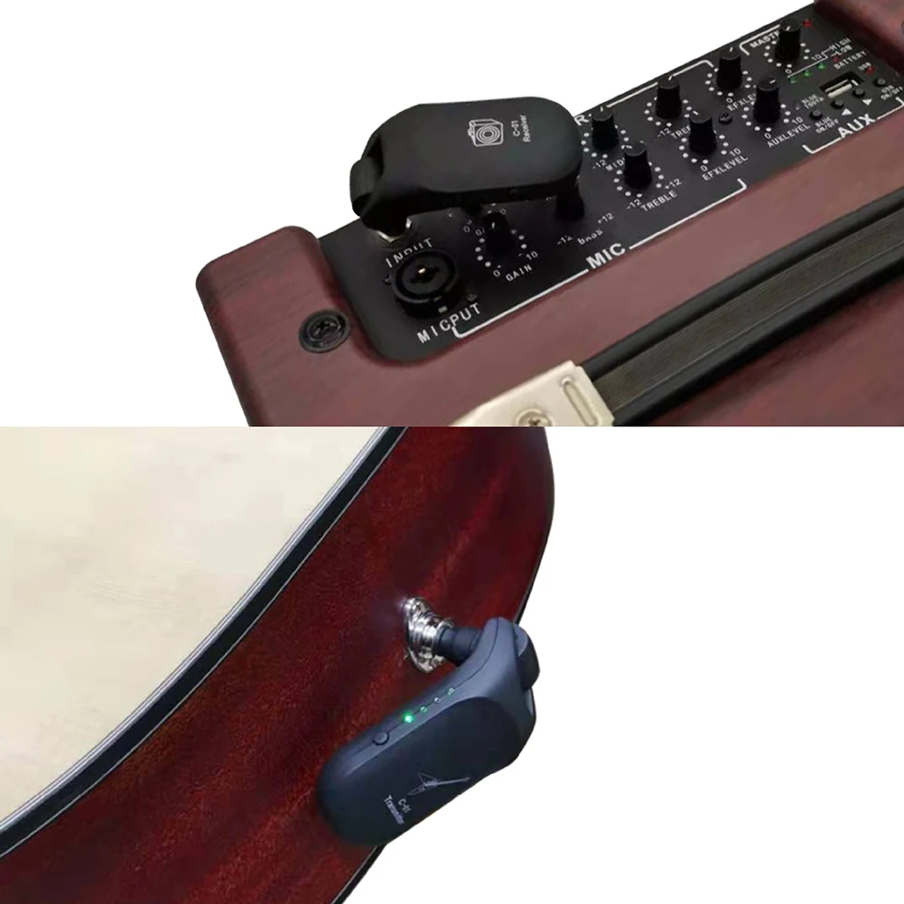 C01 Guitarra Eléctrica Inalámbrica de Recogida Max 30M de Transmisión de Sonido Original de Audio del Transmisor Receptor ajustado para bombo, Violín Imagen 1