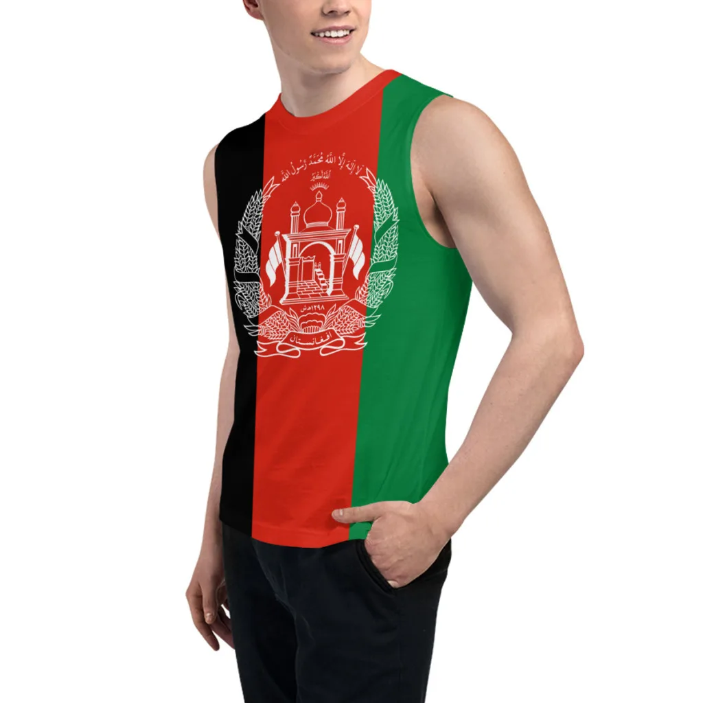 Camiseta sin mangas de Afganistán Bandera 3D para Hombres Camiseta de Niños Gimnasios Tapas del Tanque de la Aptitud de los Corredores de Entrenamiento de Baloncesto Chaleco Imagen 1