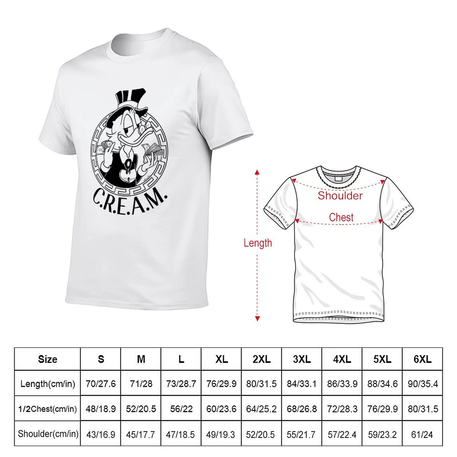 Nueva C. R. E. A. M. T-Shirt kawaii ropa de manga Corta de verano de la parte superior de peso pesado de camisetas para los hombres Imagen 1