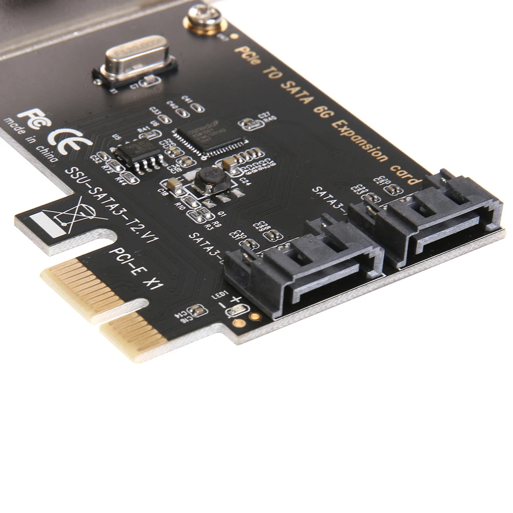 PCI-E PCI Express SATA 3.0 Tarjeta de Extensión con el Soporte de 2 Puertos SATA III 6Gbps de Expansión Adaptador pci e sata3 pcie sata de la tarjeta de 3 Imagen 1