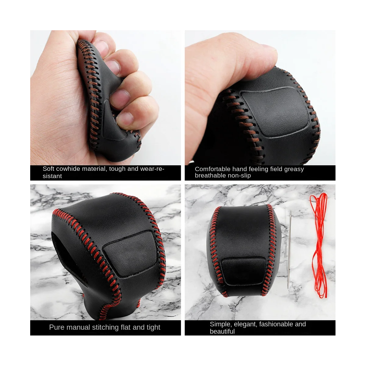 Cubierta de engranajes de Freno de mano Cubierta de los Accesorios del Coche para Kodiak GT Kodiak Keluoq Negro-Marrón en Línea Imagen 2