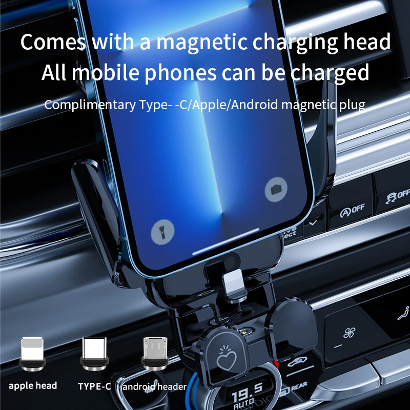 De lujo de carga inalámbrica, teléfono para coche titular de infrarrojos 15W de carga rápida soporte para coche adecuado para el iPhone Xiaomi teléfono móvil del coche mantenga Imagen 2