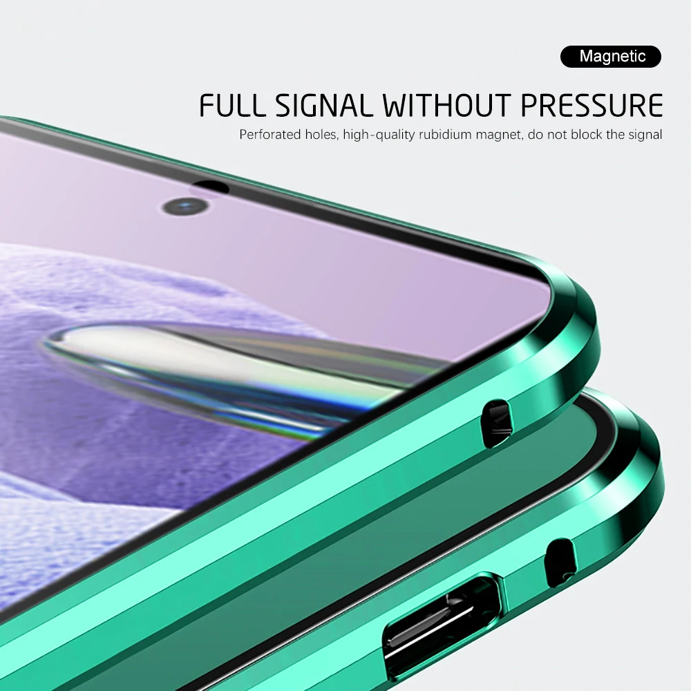 Doble cara de Cristal Magnético Flip Case Para Xiaomi Redmi Nota 12 Pro Plus 360° de Cobertura Completa de Proteger la Cubierta Note12 Pro+ Note12Pro 5G Imagen 2