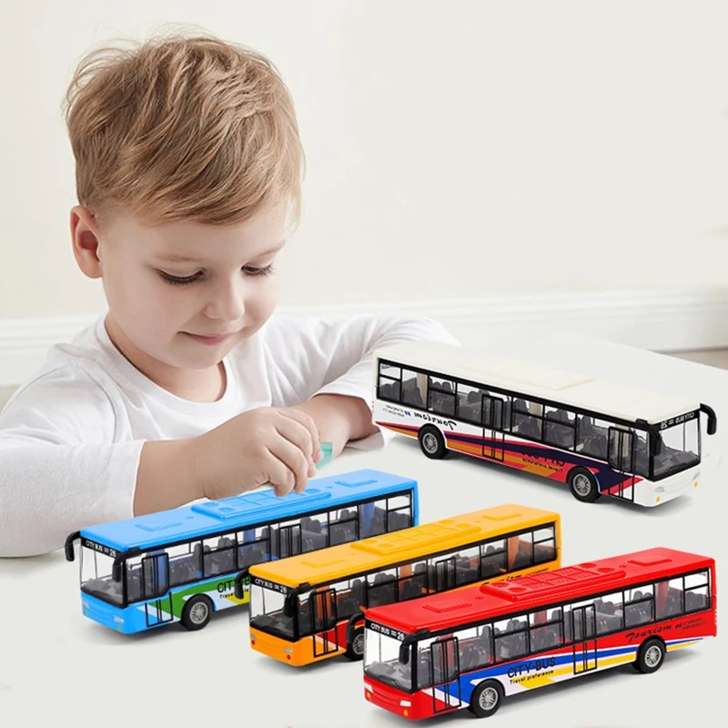 Exquisito de Alta Calidad con el Autobús Tire hacia Atrás de la Función de Simular Modelos de Autobuses de más de 3 Años de Edad, los Niños los Niños y las Niñas Imagen 2