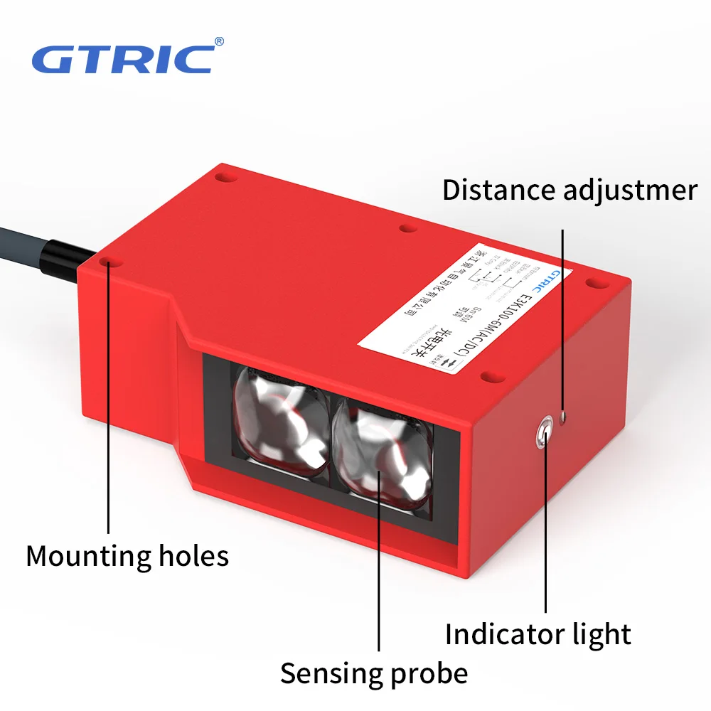GTRIC Fotoeléctrico Sensor Retro-reflectivo Plaza Photoell Interruptor de Infrarrojos IP67 resistente al agua 24-220V AC DC Universal de los 10m de Distancia Imagen 2