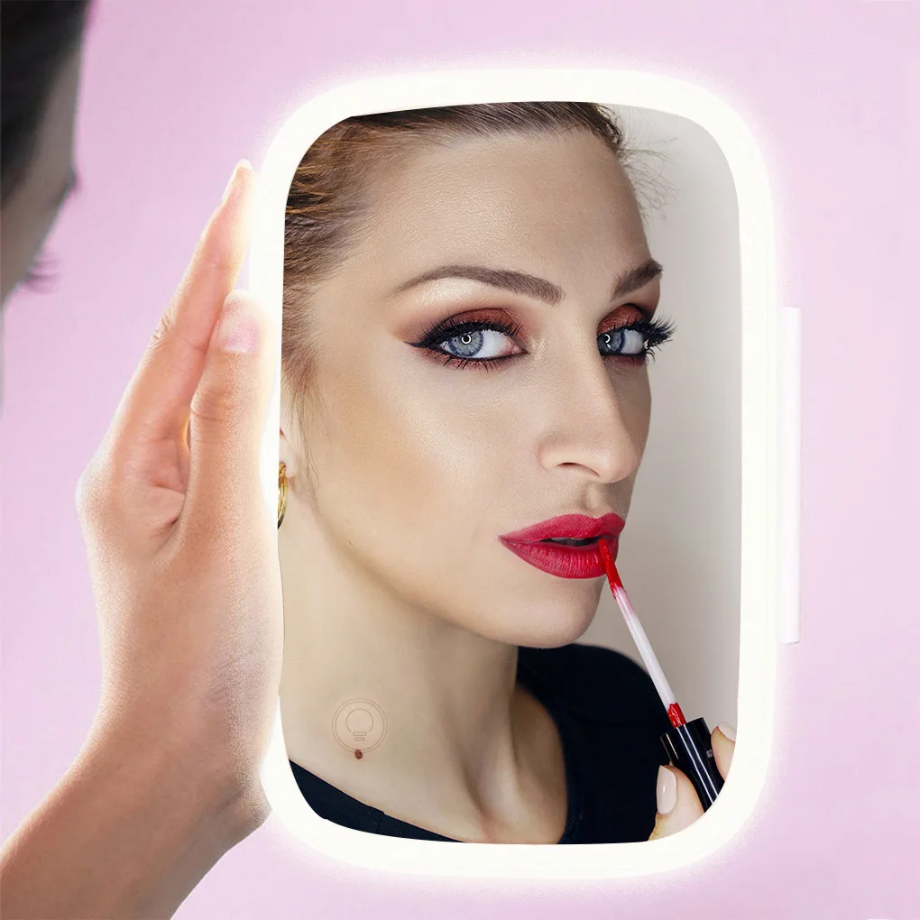 Coche Sombrilla LED Espejo de Maquillaje DC 5V 3 Modos de Espejos de aumento USB Imagen 3