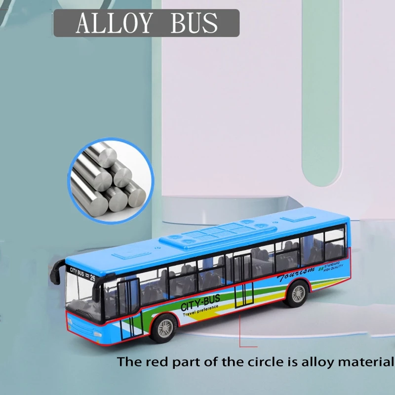 Exquisito de Alta Calidad con el Autobús Tire hacia Atrás de la Función de Simular Modelos de Autobuses de más de 3 Años de Edad, los Niños los Niños y las Niñas Imagen 3