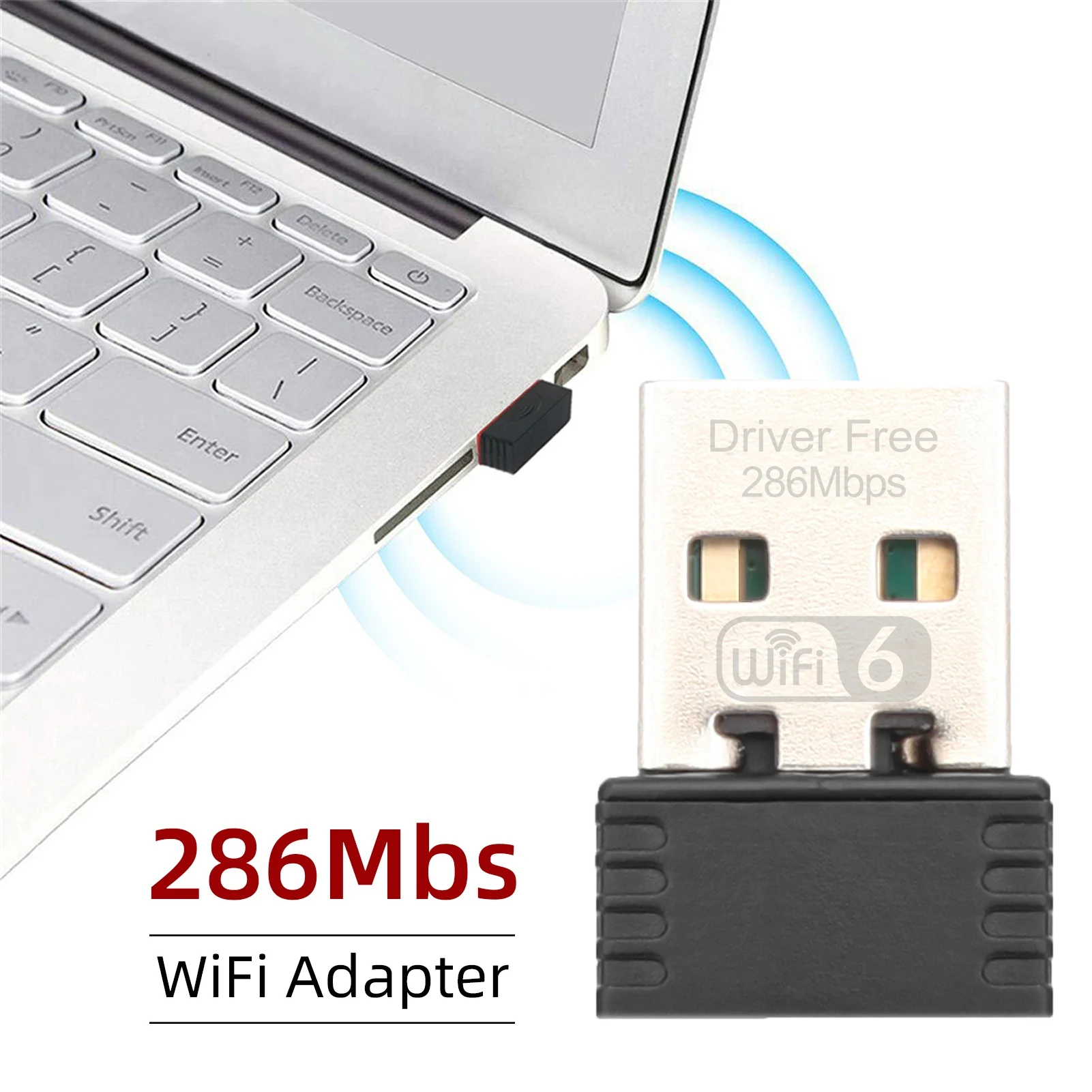 WIFI 6 USB Dongle Mini Tarjeta de Red de la Recepción de la Señal de la Unidad libre de 2.4 G Wi-Fi Adaptador de Plug and Play Para PC en el Escritorio de Windows 7 10 11 Imagen 3