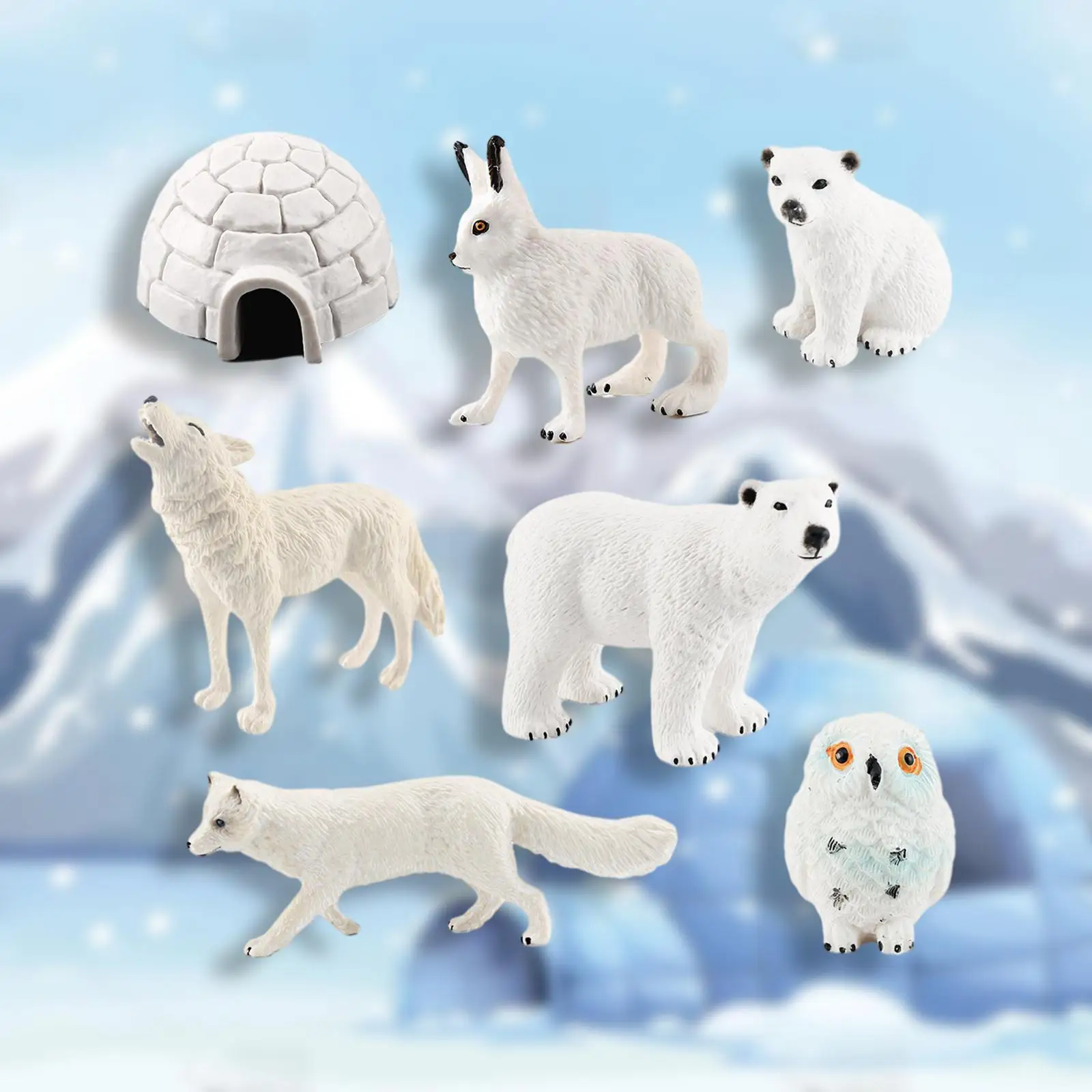 7x Ártico Modelo Animal artes para el Regalo de Cumpleaños de Topper de la Torta Fiesta Temática Imagen 4