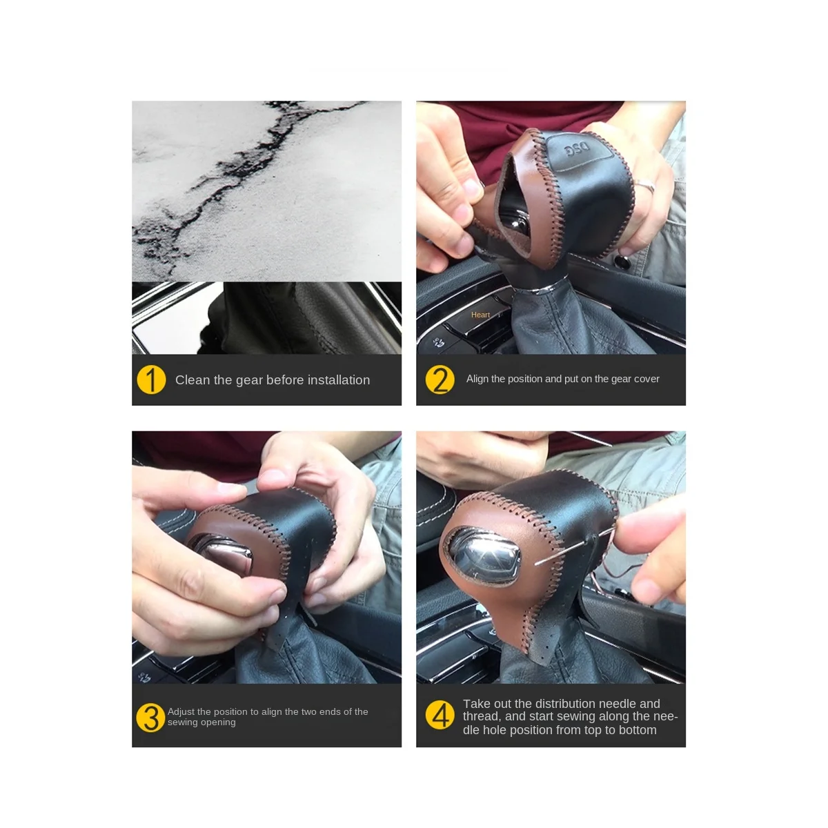 Cubierta de engranajes de Freno de mano Cubierta de los Accesorios del Coche para Kodiak GT Kodiak Keluoq Negro-Marrón en Línea Imagen 4