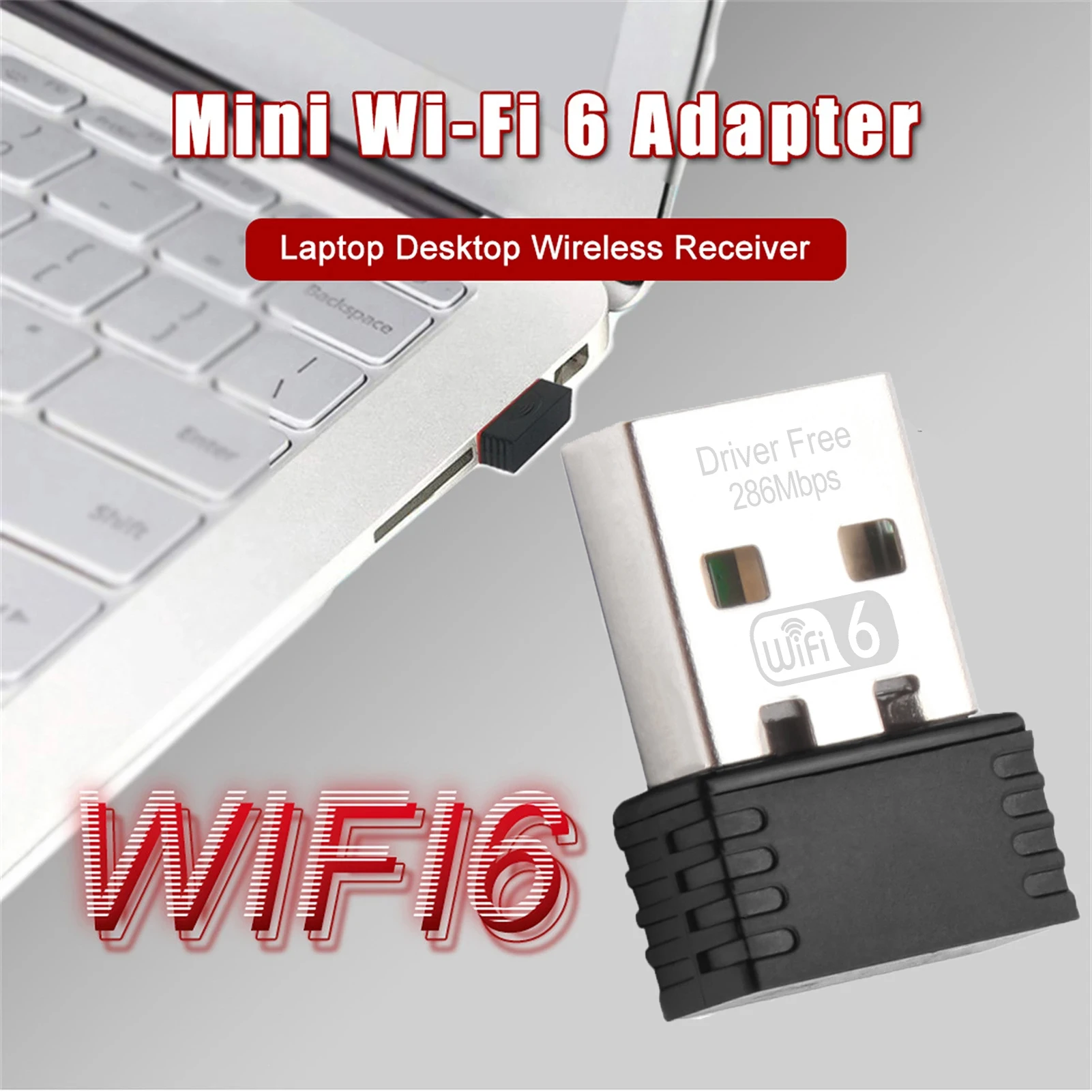 WIFI 6 USB Dongle Mini Tarjeta de Red de la Recepción de la Señal de la Unidad libre de 2.4 G Wi-Fi Adaptador de Plug and Play Para PC en el Escritorio de Windows 7 10 11 Imagen 4