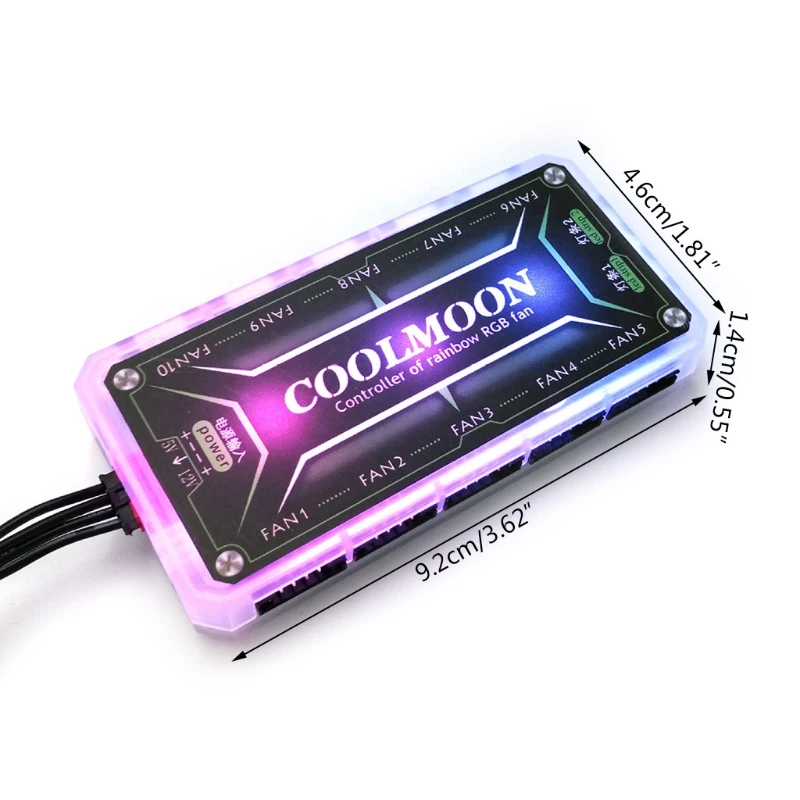 COOLMOON RGB Fan de la Música PC Controlador de Refrigeración del Chasis Ventilador Silencioso de centro que Conecta Imagen 5