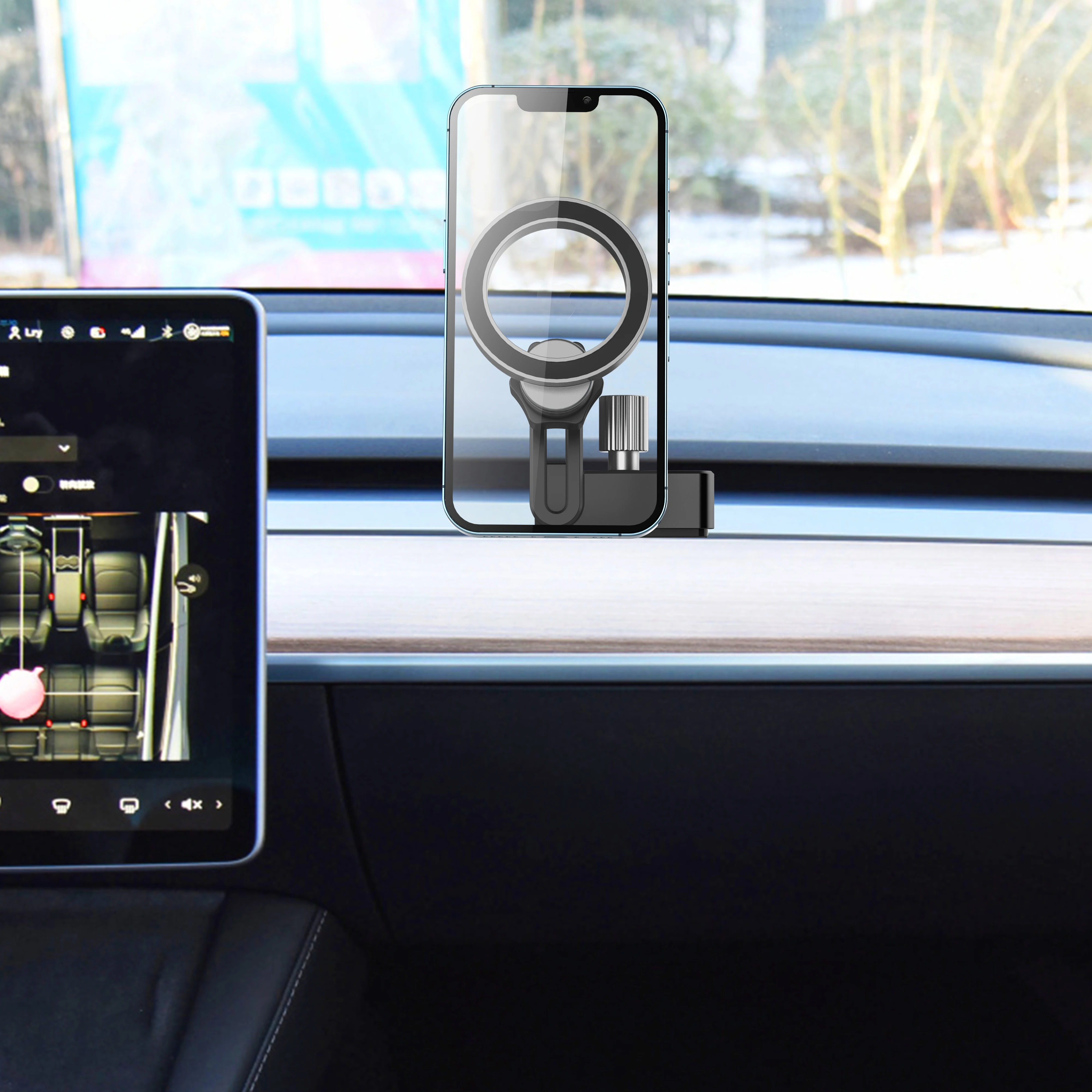Teléfono móvil soporte para Coche soporte Magnético para el Tesla Model S Model3 Rotación de 360 Imagen 5